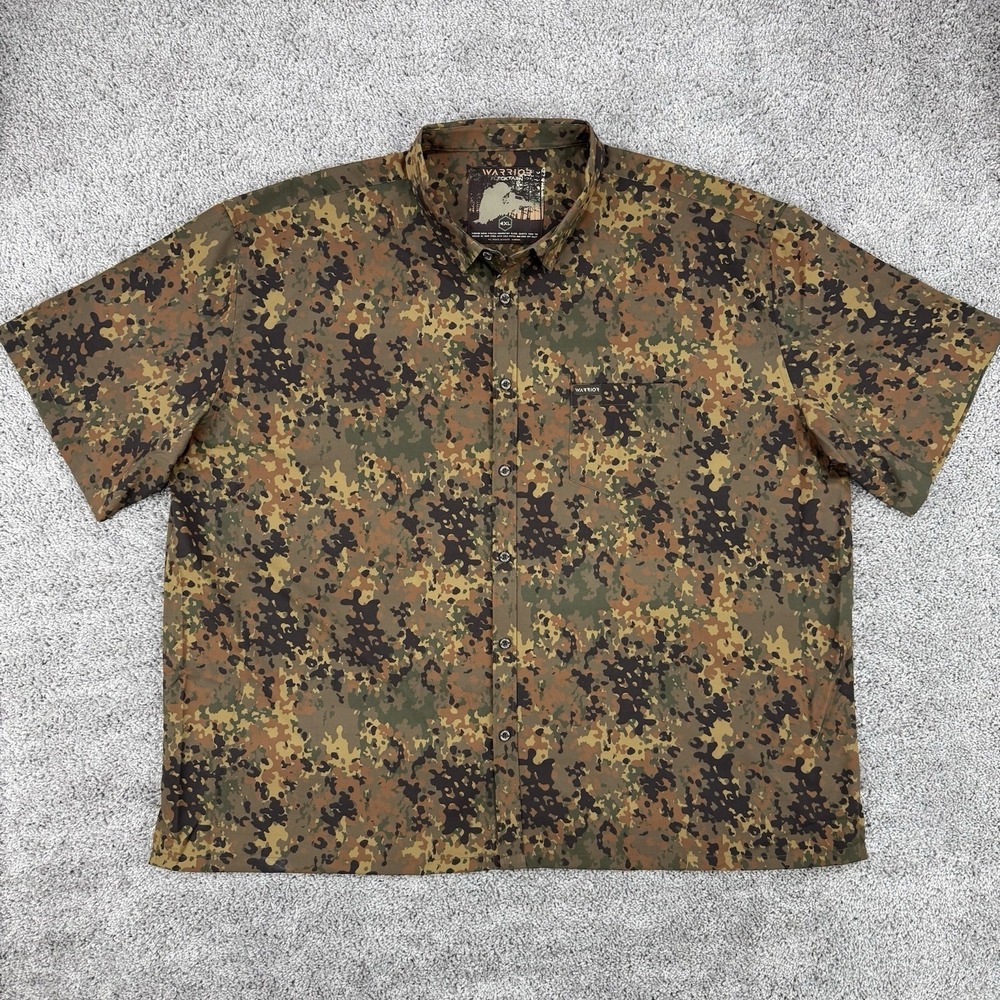 Warrior Shirt Men's 4XL Flecktarn Camo German Military Short Sleeve Camp